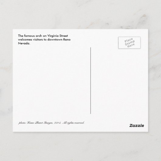 Reno Arch Briefkaart (Achterkant)