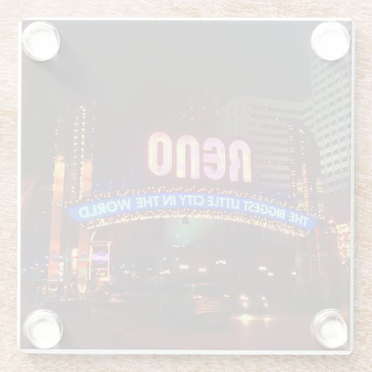 Reno Arch Sign #1 Glass Onderzetter Glazen Onderzetter (Achterkant)