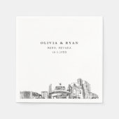 Reno Arch Skyline Trouwpapier Cocktail servet (Voorkant)