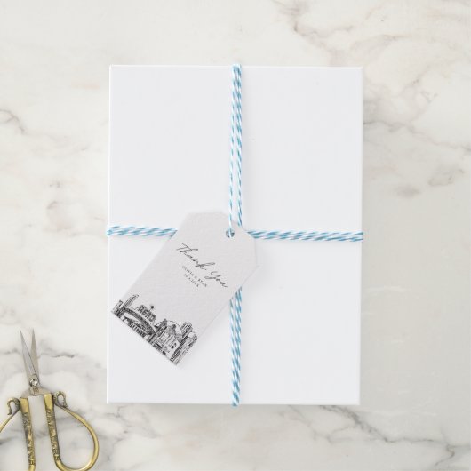 Reno bruiloft gunst dank u cadeaulabel (Met Touw)