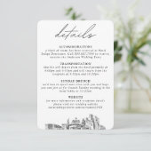 Reno bruiloft kleine verticale details informatiekaartje (Staand voorkant)