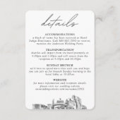 Reno bruiloft kleine verticale details informatiekaartje (Voorkant)