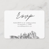 Reno Bruiloft Minimalistische Schets RSVP Informatiekaartje (Voorkant)