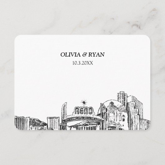 Reno bruiloft RSVP Maileropties Mailable Informatiekaartje (Achterkant)