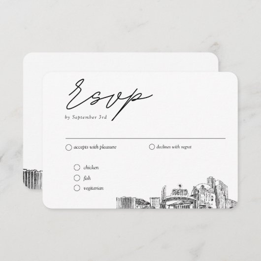 Reno bruiloft RSVP Maileropties Mailable Informatiekaartje (Voorkant / Achterkant)