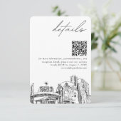 Reno bruiloft skyline kleine details QR-code RSVP Informatiekaartje (Staand voorkant)