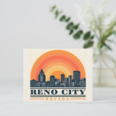 Reno City Nevada silhouet Briefkaart (Staand voorkant)