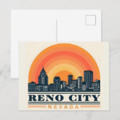 Reno City Nevada silhouet Briefkaart (Voorkant / Achterkant)