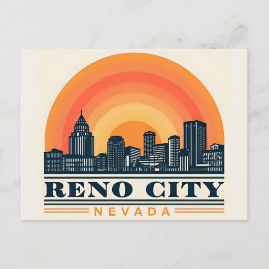 Reno City Nevada silhouet Briefkaart (Voorkant)