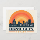 Reno City Nevada skyline Briefkaart (Voorkant / Achterkant)