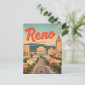 Reno City Nevada vintage skyline Briefkaart (Staand voorkant)