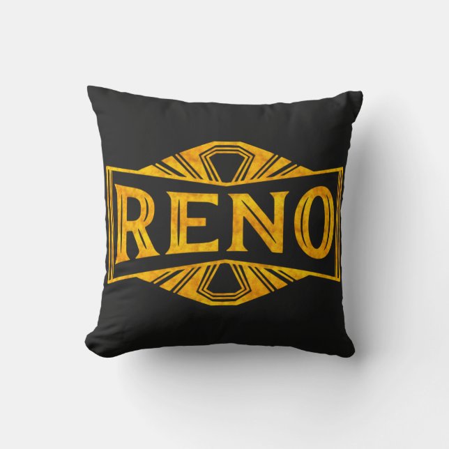 Reno Gold Rush Elegant Art Deco Kussen (Voorkant)