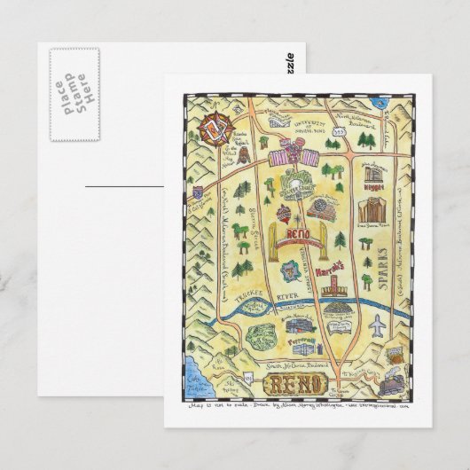 Reno-kaart Briefkaart (Voorkant / Achterkant)