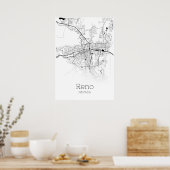 Reno Map - Nevada - City Map Poster (Keuken)