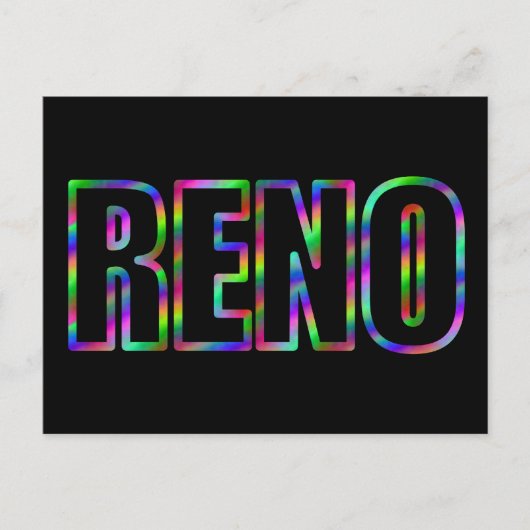 RENO Neon Briefkaart (Voorkant)