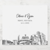 Reno Nevada bruiloft gepersonaliseerde champagne l Sparkling Wijnetiket (Enkel label)