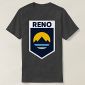 Reno Nevada City Vlag embleem T-shirt (Design voorkant)