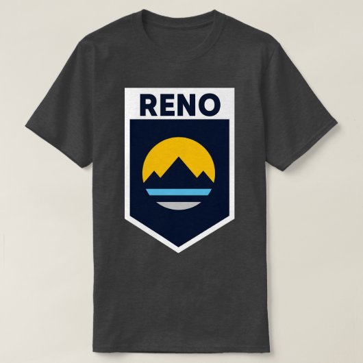 Reno Nevada City Vlag embleem T-shirt (Design voorkant)