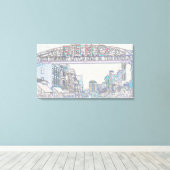 RENO NEVADA  COLORFUL Neon Art Canvas Afdruk (Insitu (Houten vloer))