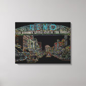 RENO NEVADA COLORFUL Neon Art Canvas Afdruk (Voorkant)