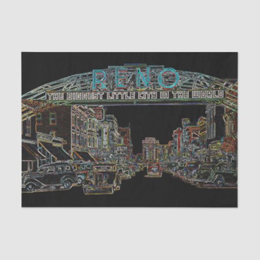 RENO NEVADA  COLORFUL Neon Art Tissuepapier (Voorkant)