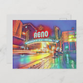 Reno Nevada Colorful Virginia Street Briefkaart (Voorkant / Achterkant)