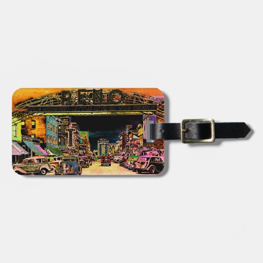 RENO NEVADA  COLORFUL WATERVERF ART. BAGAGELABEL (Voorkant horizontaal)