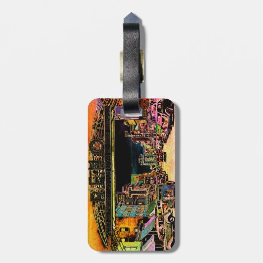 RENO NEVADA  COLORFUL WATERVERF ART. BAGAGELABEL (Achterkant verticaal)