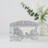 RENO NEVADA  COLORFUL WATERVERF ART neon Briefkaart (Staand voorkant)