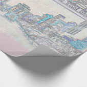 RENO NEVADA COLORFUL WATERVERF ART neon Cadeaupapier (Hoek)