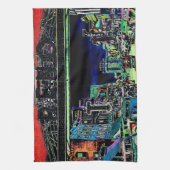 RENO NEVADA  COLORFUL WATERVERF ART. THEEDOEK (Verticaal)