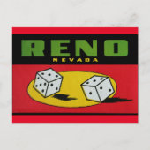 Reno Nevada Dice vintage Briefkaart (Voorkant)
