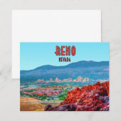 Reno Nevada Downtown  platte Kaart (Voorkant / Achterkant)