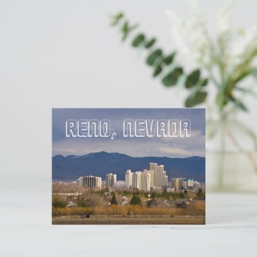Reno Nevada Downtown Skyline Briefkaart (Staand voorkant)