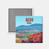 Reno Nevada Downtown Vintage Magneet (Voorkant / Achterkant)