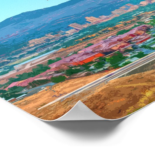 Reno Nevada Downtown Vintage Poster (Hoek)