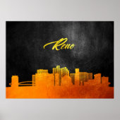 Reno Nevada Gold Skyline Poster (Voorkant)