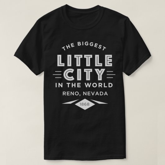 Reno Nevada grootste kleine stad ter wereld T-shirt (Design voorkant)