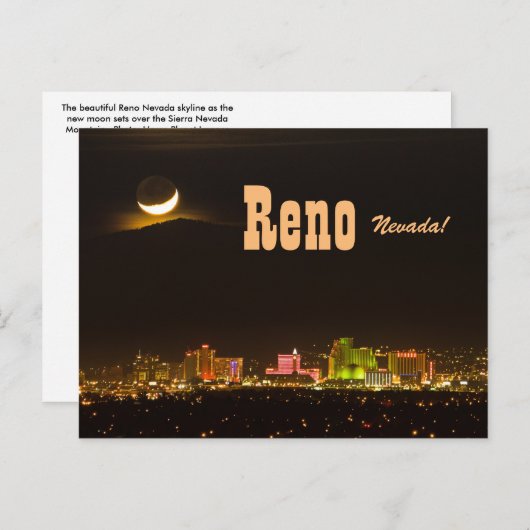 Reno Nevada New Moon Briefkaart (Voorkant / Achterkant)