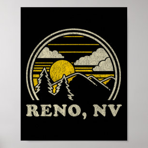 Reno Nevada Nv T-shirt vintage wandelen bergen Te Poster