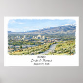 Reno Nevada Poster, Aquarel, Op Maat Poster (Voorkant)