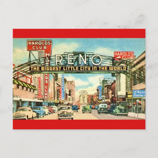 Reno Nevada Retro  Briefkaart (Voorkant)