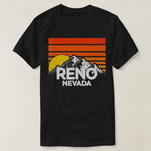 Reno Nevada Retro Mountain Sunset Design T-shirt (Design voorkant)