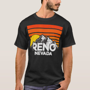 Reno Nevada Retro  Mountain Sunset Design T-shirt