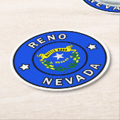 Reno Nevada Ronde Kartonnen Onderzetter (Gebogen)