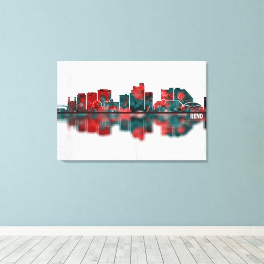 Reno Nevada Skyline Canvas Afdruk (Insitu (Houten vloer))