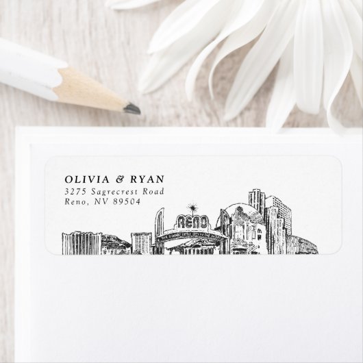 Reno Nevada Skyline retour adreslabels Etiket (Insitu)