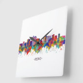 Reno Nevada Skyline Vierkante Klok (Hoek)