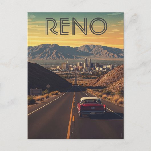 Reno Nevada Travel Briefkaart (Voorkant)