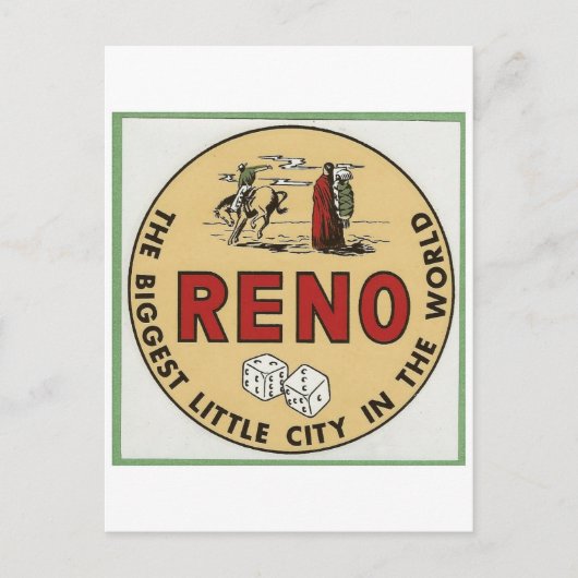 RENO NEVADA TRAVEL BRIEFKAART (Voorkant)